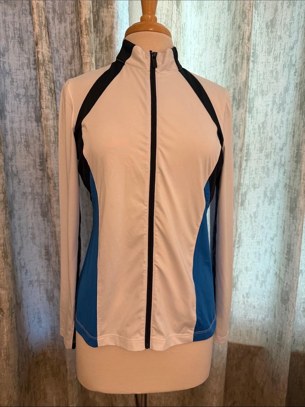 Tail Women's Zip Gym/workout Jacket - White, Black & Blue